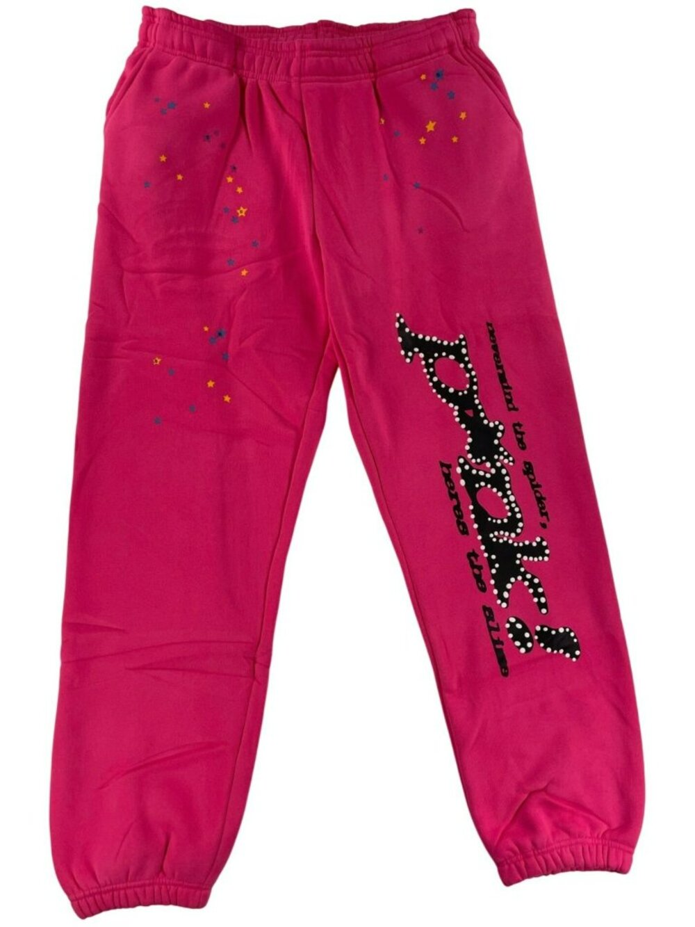 Sp5der P*nk! Dark Pink Sweatpant Sweatpants Star Print Rhinestone Wmn's Sz M NEW